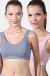 Lady Lyka Cotton Lycra Sports Bra (Pack of 2) - Multicolor — thumbnail 1